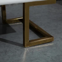 HOMCOM Bank voor slaapkamer bedbank woonkamer kunstleer metaal wit(m-10)