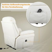 HOMCOM elektrische tv-stoel opstastoel relaxfauteuil fauteuil met opstahulp beige 96 l x 93 b x 103 h cm(m-6)
