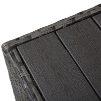 Outsunny Rotan loungeset zitgroep met zonnedak, kussens en bijzettafel metaal(m-7)