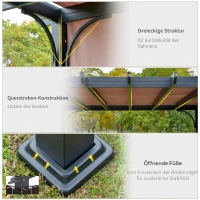 Outsunny paviljoen 3 x 3 m pergola met verstelbaar stoffen dak uv + waterbestendig staal(m-6)