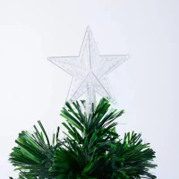 HOMCOM 4FT Pre-Lit Fibre Optic Artificial Christmas Tree Holiday Xmas Décor with Tree Topper Multi-Colour(m-8)