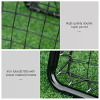 HOMCOM Double-Sided Rebounder Net with Adjustable Angles, Training Aid Target Goal Kickback Net for Football, Baseball, Basketball(m-7)