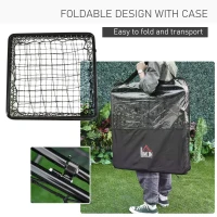 HOMCOM Double-Sided Rebounder Net with Adjustable Angles, Training Aid Target Goal Kickback Net for Football, Baseball, Basketball(m-6)