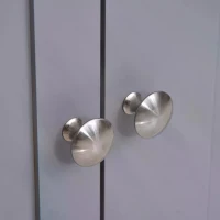 kleankin 60x60cm Under-Sink Storage Cabinet w/ Adjustable Shelf Handles Drain Hole Bathroom Cabinet Space Saver Organizer White and Grey(m-9)