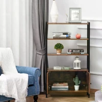 HOMCOM Multifunctional Bookshelf Storage Cabinet Bookcase w/ Display Shelves & Cupboard(m-4)