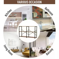 HOMCOM Particle Board 3-Tier Shelving Unit Brown(m-6)