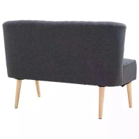 HOMCOM 2-seater Loveseat, Armless, Double Seat, Padded Linen Wood Leg Dark Grey(m-6)