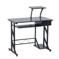 HOMCOM Compact Computer Desk-Walnut