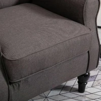 HOMCOM Fabric Tufted Accent Armchair Brown(m-10)