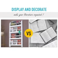 HOMCOM 4-Tier Floating Bookshelf, Space Saving Wall Mounted Bookcase for Home Office, Study, White(m-5)