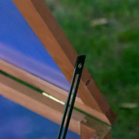 Outsunny Wooden Cold Frame with Openable & Tilted Top Cover, Outdoor Polycarbonate Greenhouse for Plant, 100 x 65 x 40cm, Brown(m-7)