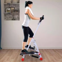 HOMCOM Foldable Step Machine, Height Adjustable Stepper w/ LCD Display and Handlebar, Twister Steppers for Exercise Workout Home Gym Office(m-11)