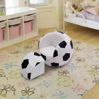 HOMCOM Kids Children Football Chair Armchair Sofa and Stool sport theme childrens playroom Fanatic(m-4)