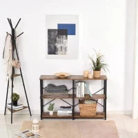 HOMCOM Particle Board 3-Tier Shelving Unit Brown(m-2)