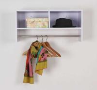 HOMCOM Wall Mounted Coat Hook W/ Shelf-White