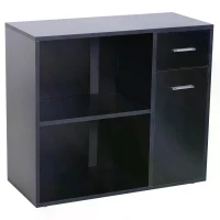 HOMCOM 180 Degree Rotating Corner Desk L- Shaped Table Home Office Workstation Black(m-13)