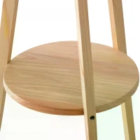 HOMCOM Mid Century Floor Lamp, Free Standing Bedside Light Tripod Holder Storage Shelf Linen Shade(m-8)