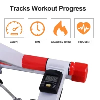 HOMCOM Foldable Step Machine, Height Adjustable Stepper w/ LCD Display and Handlebar, Twister Steppers for Exercise Workout Home Gym Office(m-6)