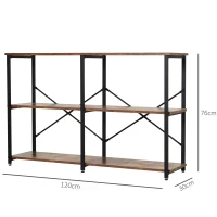HOMCOM Particle Board 3-Tier Shelving Unit Brown(m-3)