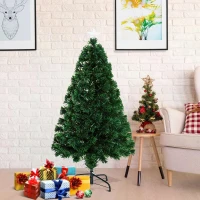 HOMCOM 4FT Pre-Lit Fibre Optic Artificial Christmas Tree Holiday Xmas Décor with Tree Topper Multi-Colour(m-9)