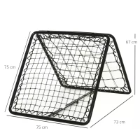 HOMCOM Double-Sided Rebounder Net with Adjustable Angles, Training Aid Target Goal Kickback Net for Football, Baseball, Basketball(m-3)