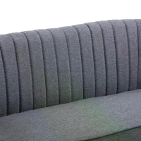 HOMCOM 2-seater Loveseat, Armless, Double Seat, Padded Linen Wood Leg Dark Grey(m-8)