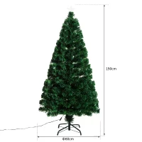 HOMCOM 5ft Pre Lit Christmas Tree, Artificial Holiday Decor Sturdy Metal Base(m-3)