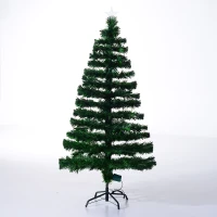 HOMCOM 5ft Pre Lit Christmas Tree, Artificial Holiday Decor Sturdy Metal Base(m-1)