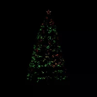 HOMCOM 5ft Pre Lit Christmas Tree, Artificial Holiday Decor Sturdy Metal Base(m-12)