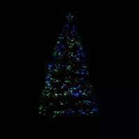 HOMCOM 5ft Pre Lit Christmas Tree, Artificial Holiday Decor Sturdy Metal Base(m-5)