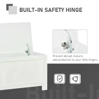 HOMCOM Lift Top Storage Chest Toy Box Organizer with Lid and Safety Hinges for Bedroom Entryway Living Room - White(m-4)