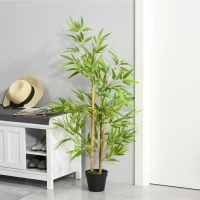 Outsunny Kunstmatige bamboe kunstplanten decoratie kunstboom boomdecoratie 120 cm(m-2)