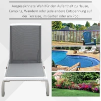 Ligstoel aluminium ligstoel stoffen ligbed relax ligstoel 5-voudig verstelbaar Texteline(m-7)