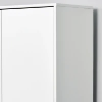 HOMCOM Kledingkast garderobekast met stang schuiflade wit + naturel(m-6)