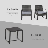 Outsunny Poly-rotan zitgroep 5-delig Tuinset met kussens tuin grijs(m-5)