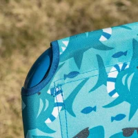 Outsunny Ligstoel voor kinderen 180 ° verstelbaar, opvouwbaar tuinstoel voor 2-6 jaar blauw(m-10)