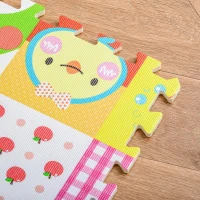 HOMCOM Puzzelmat kindertapijt opvouwbaar EVA kinderdieren patroon 61,5 x 61,5 cm(m-10)