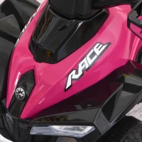 HOMCOM Trapauto kinderloopauto kinderauto met voeten schuiven licht muziek roze(m-8)