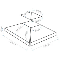 Vervangend dak voor metalen tuinpaviljoen paviljoen partytent tuintent 3x3(m-3)