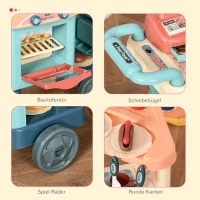 HOMCOM kinderkeuken met toebehoren 50-delig speelkeuken speelgoedkeuken kunststof(m-5)