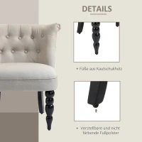 Relaxstoel vintage relaxzertel linnen hoes houten frame beige + zwart(m-4)