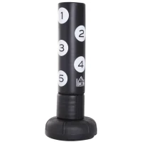 HOMCOM staande bokszak bokspop boks-dummy dummy training bokspartner bokszak boksen zwart 70 B x 70 D x 176 H cm(m-1)