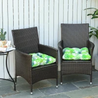 Outsunny Set van 2 zitkussens 50x45cm stoelkussens zitkussen tuinstoelkussens groen(m-2)