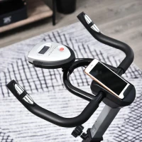 HOMCOM Fietstrainer hometrainer fitnessfiets traploos met stalen vliegwiel van 10 kg(m-7)