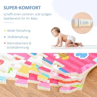 HOMCOM Puzzelmat kindertapijt opvouwbaar EVA kinderdieren patroon 61,5 x 61,5 cm(m-4)