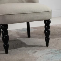 Relaxstoel vintage relaxzertel linnen hoes houten frame beige + zwart(m-9)