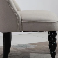 Relaxstoel vintage relaxzertel linnen hoes houten frame beige + zwart(m-8)