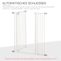 PawHut Deurafscherming zelfsluitend honden afschermhek met dubbele vergrendeling(m-5)