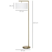 Vloerlamp staande lamp E27-fitting voor woonkamer metaal staal linnen(m-3)