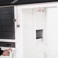 PawHut kippenhok ren pluimveehok met stok legnest massief hout(m-9)